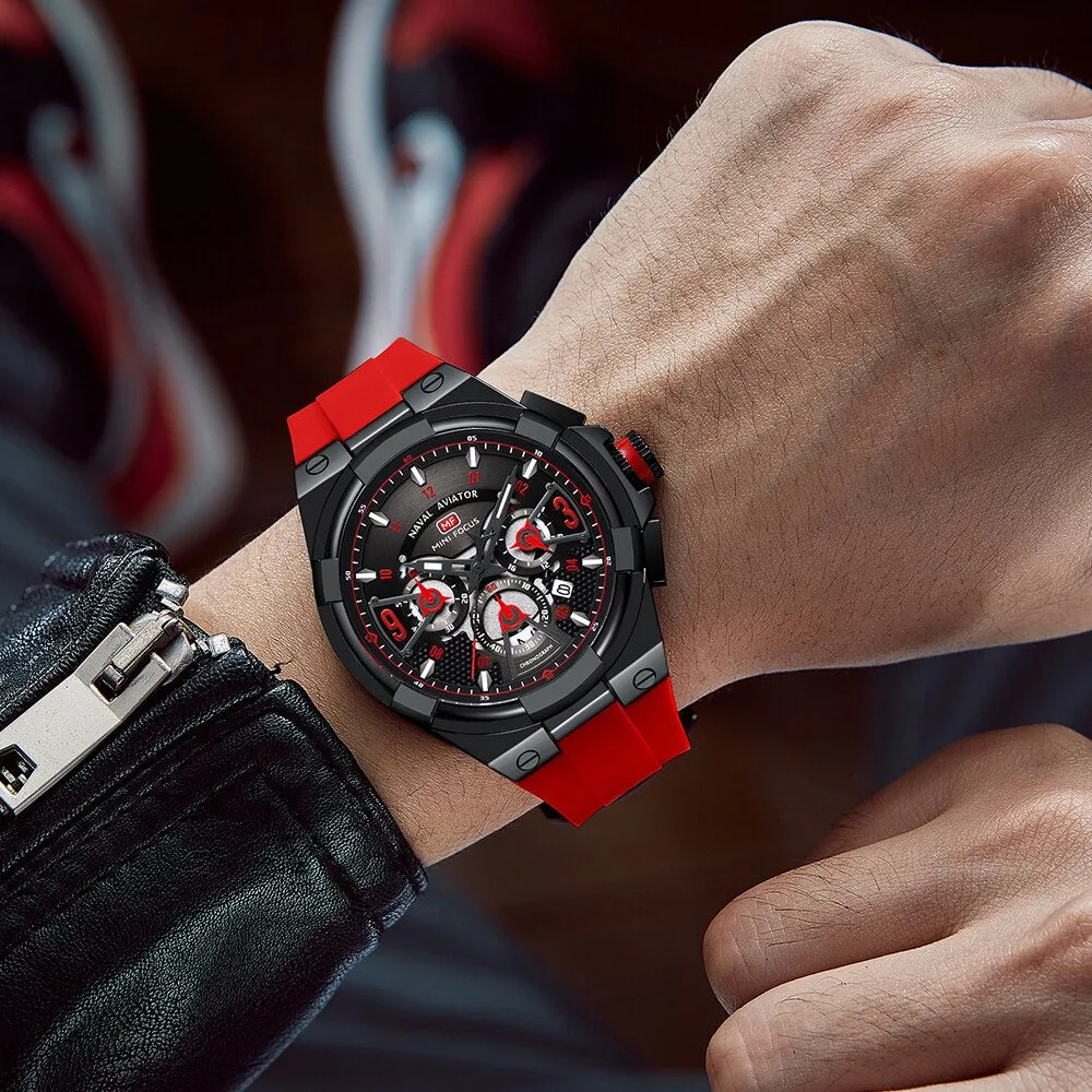 MINI FOCUS Multifunction Quartz Watches Top Brand Luxury Silicone Sport WristWatch Man Clock Fashion Chronograph Watch