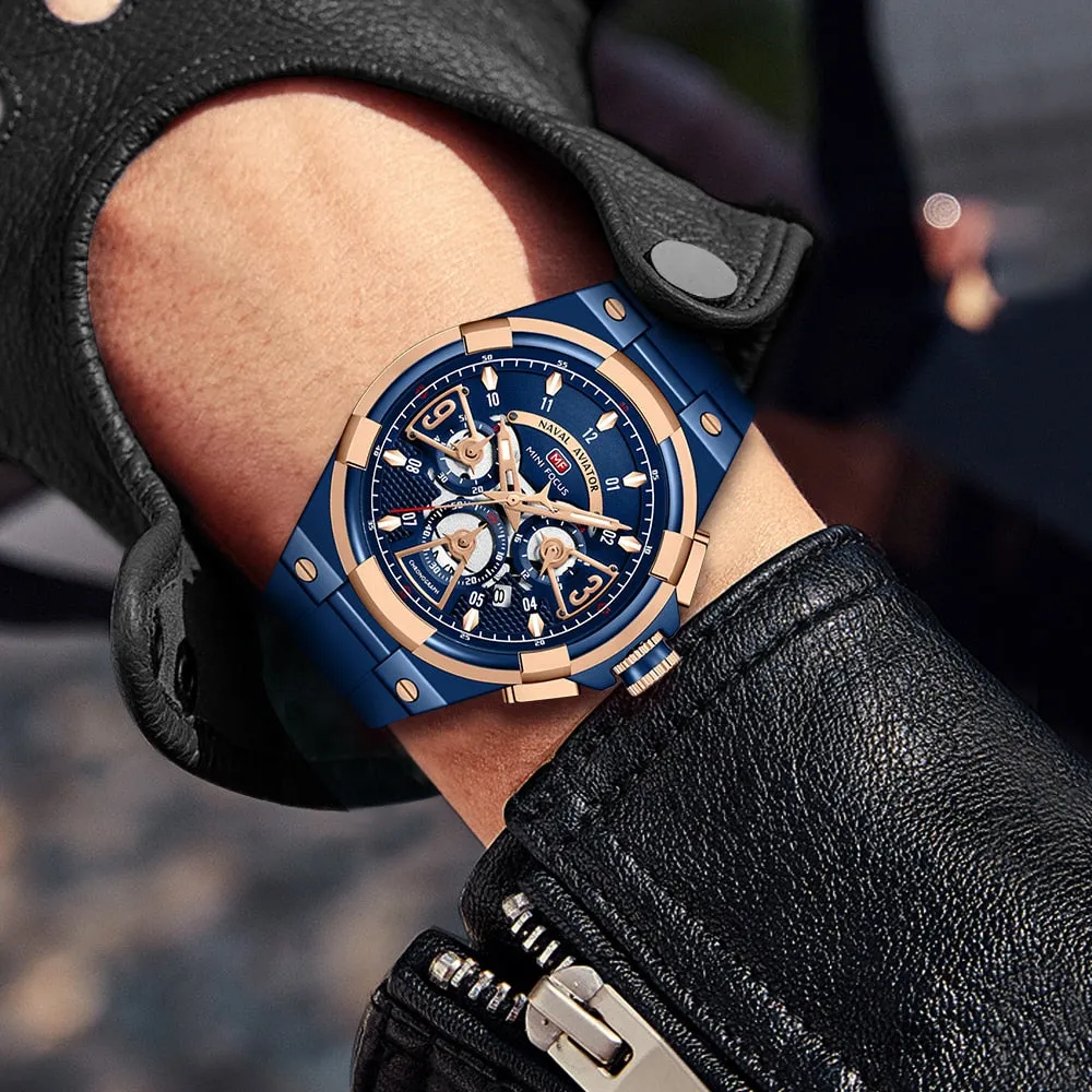 MINI FOCUS Multifunction Quartz Watches Top Brand Luxury Silicone Sport WristWatch Man Clock Fashion Chronograph Watch