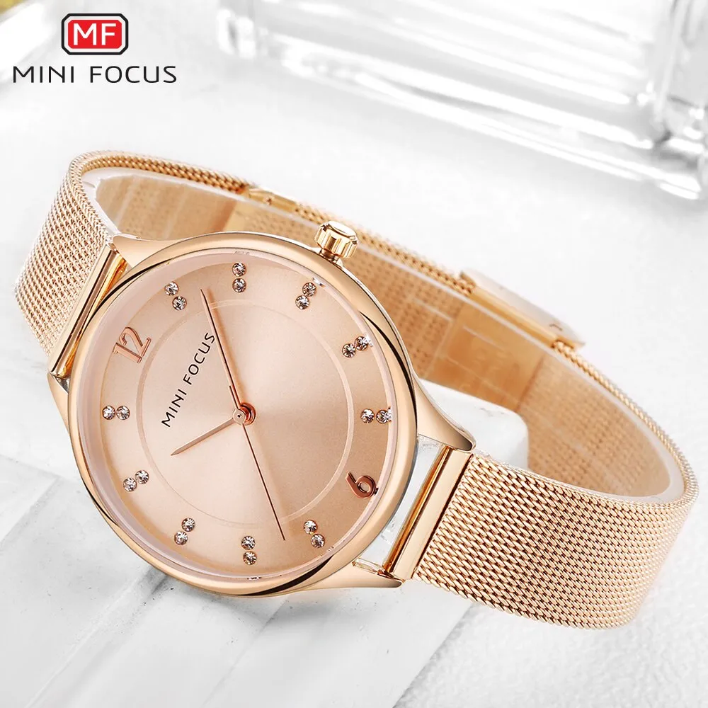 MINI FOCUS Watch Women Casual Fashion Ultra Thin Quartz Wristwatches Elegant Design Dress Ladies Gift Clock Relogio Feminino