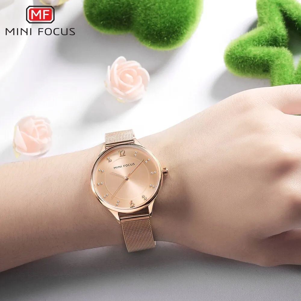 MINI FOCUS Watch Women Casual Fashion Ultra Thin Quartz Wristwatches Elegant Design Dress Ladies Gift Clock Relogio Feminino