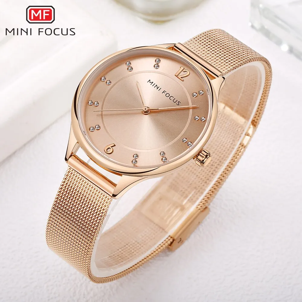 MINI FOCUS Watch Women Casual Fashion Ultra Thin Quartz Wristwatches Elegant Design Dress Ladies Gift Clock Relogio Feminino