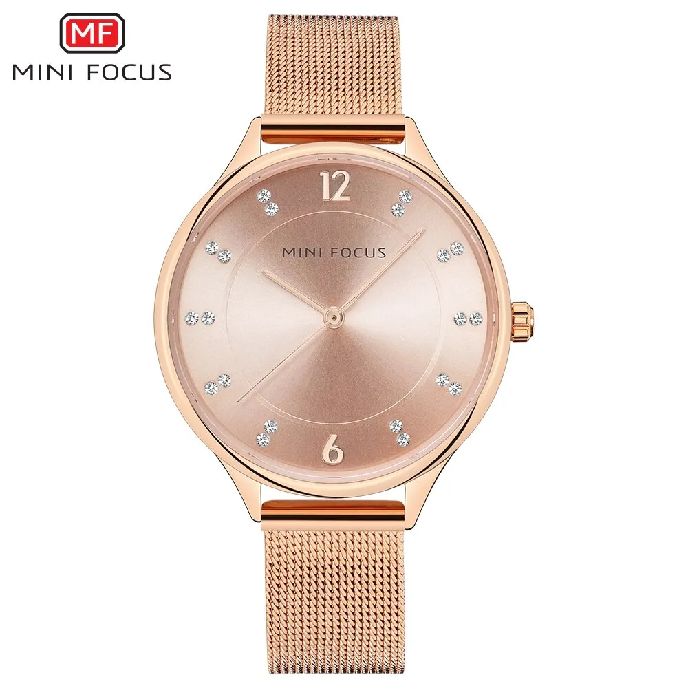 MINI FOCUS Watch Women Casual Fashion Ultra Thin Quartz Wristwatches Elegant Design Dress Ladies Gift Clock Relogio Feminino