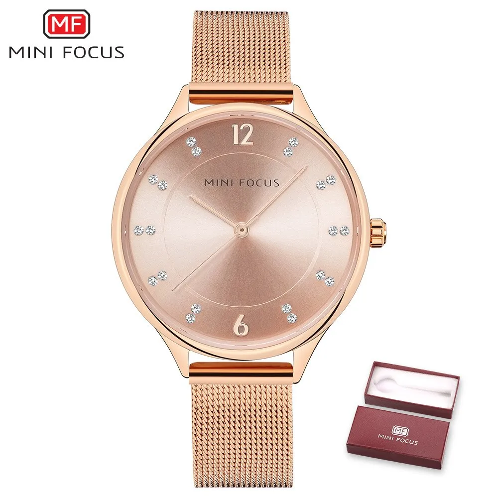 MINI FOCUS Watch Women Casual Fashion Ultra Thin Quartz Wristwatches Elegant Design Dress Ladies Gift Clock Relogio Feminino