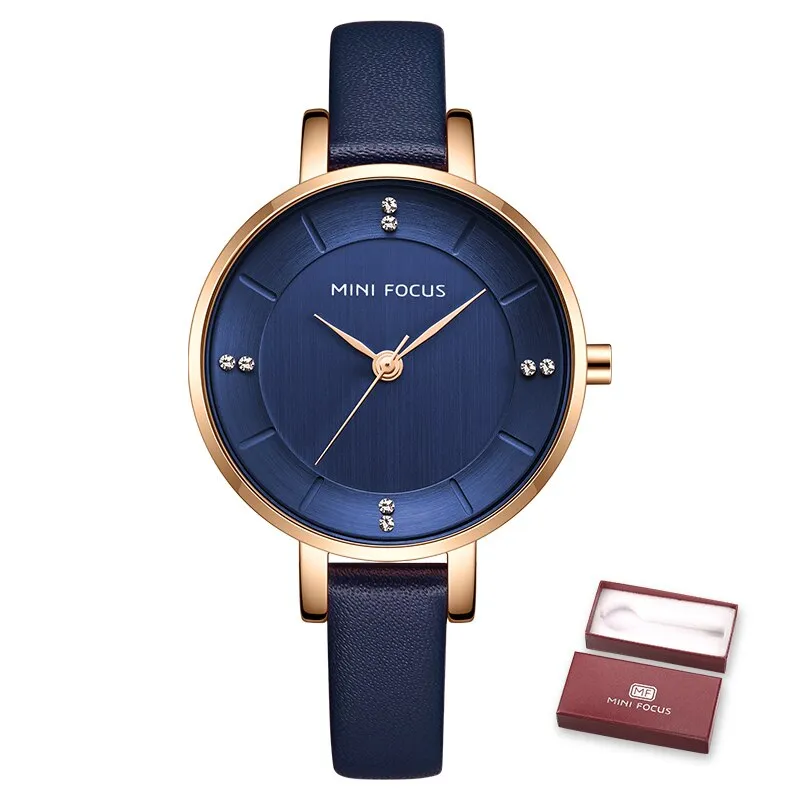 MINI FOCUS Women Casual Watches Luxury Leather Strap Quartz Watch Ladies Analog Creative Watch Top Brand Relogio Feminino Clock