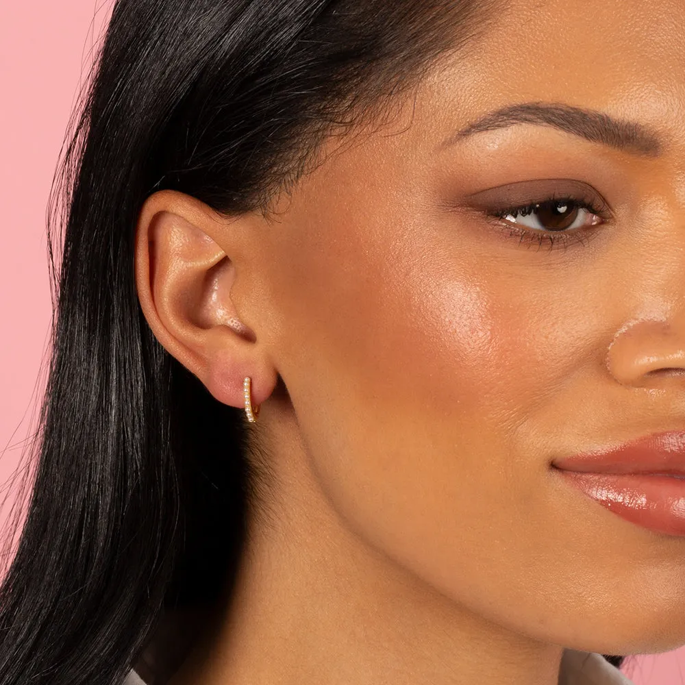 Mini Multi Pearl Huggie Earring