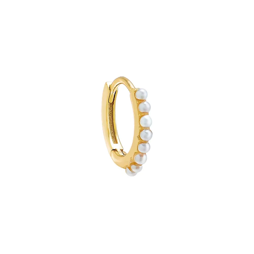Mini Multi Pearl Huggie Earring