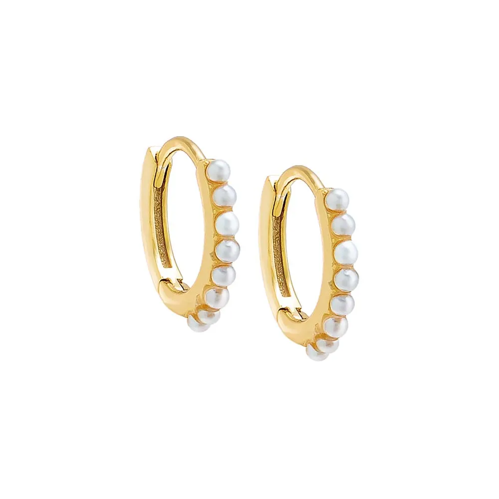 Mini Multi Pearl Huggie Earring