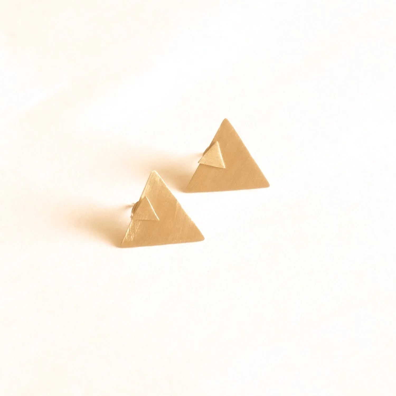 Minimalist Perfection Triangle Shaped Ear Jacket Earrings - 0191