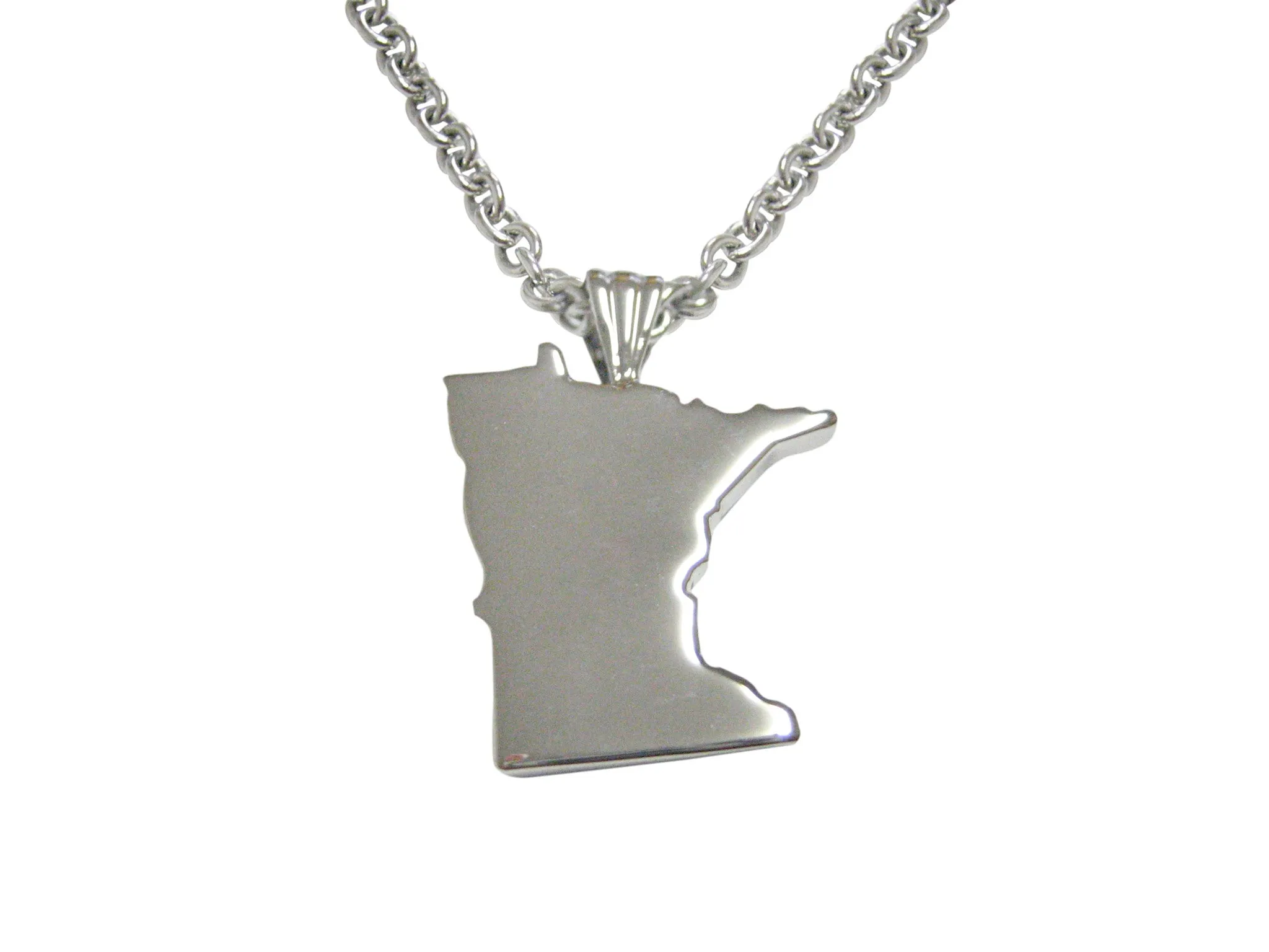 Minnesota State Map Shape Pendant Necklace