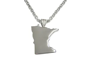 Minnesota State Map Shape Pendant Necklace