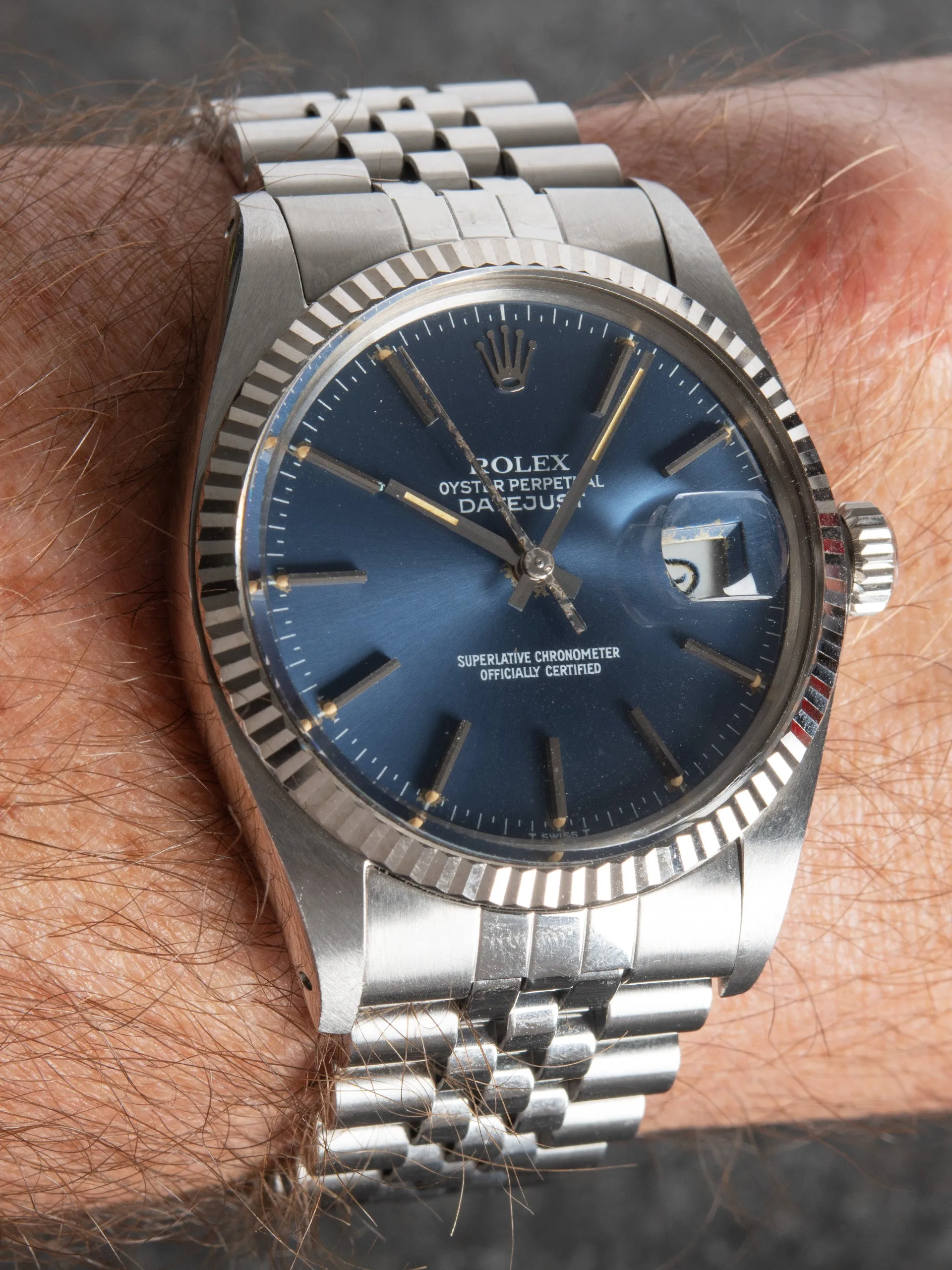*Mint* 1985 Rolex Datejust (Ref. 16014) Blue Dial