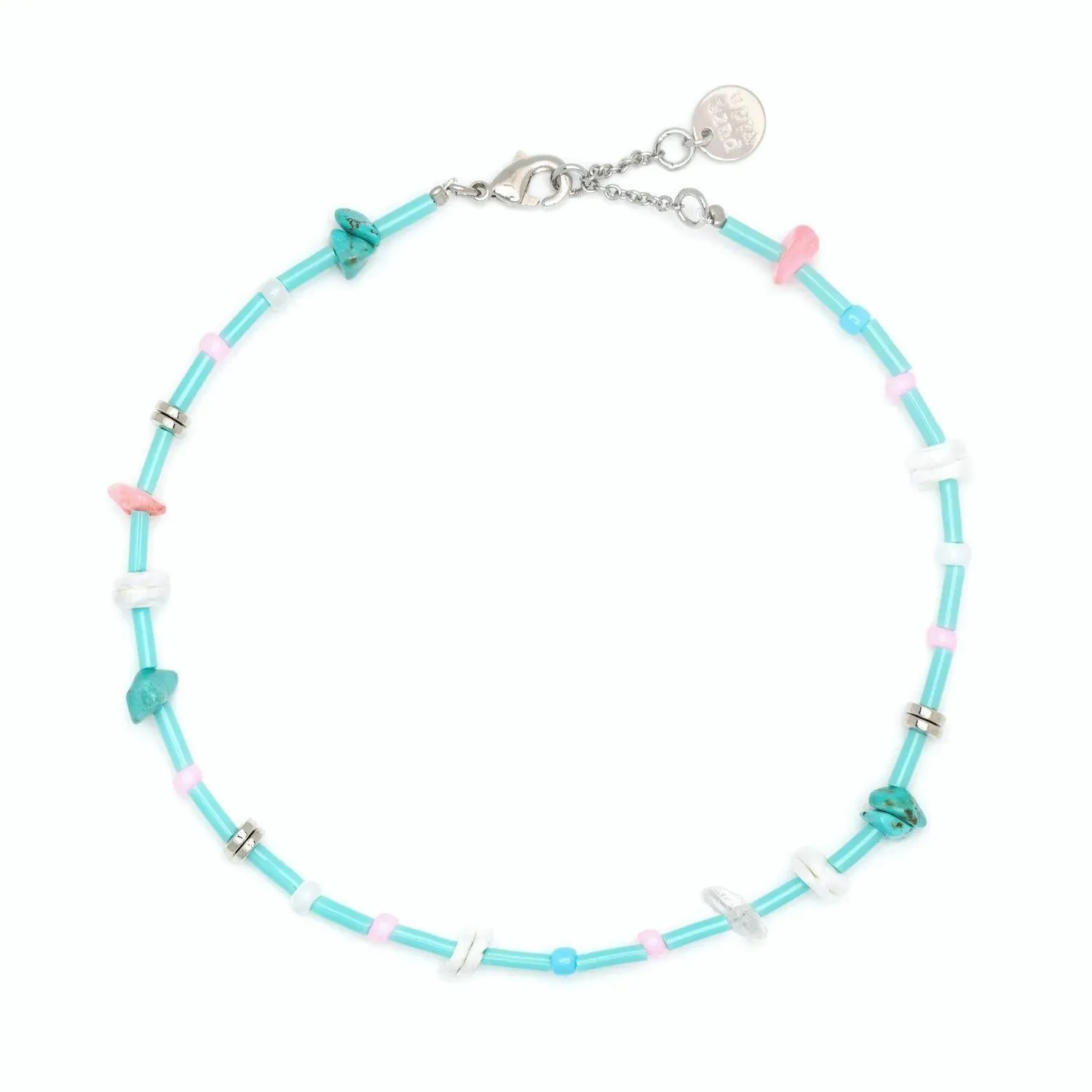 Mixed Gemstone Chip Stretch Ankle