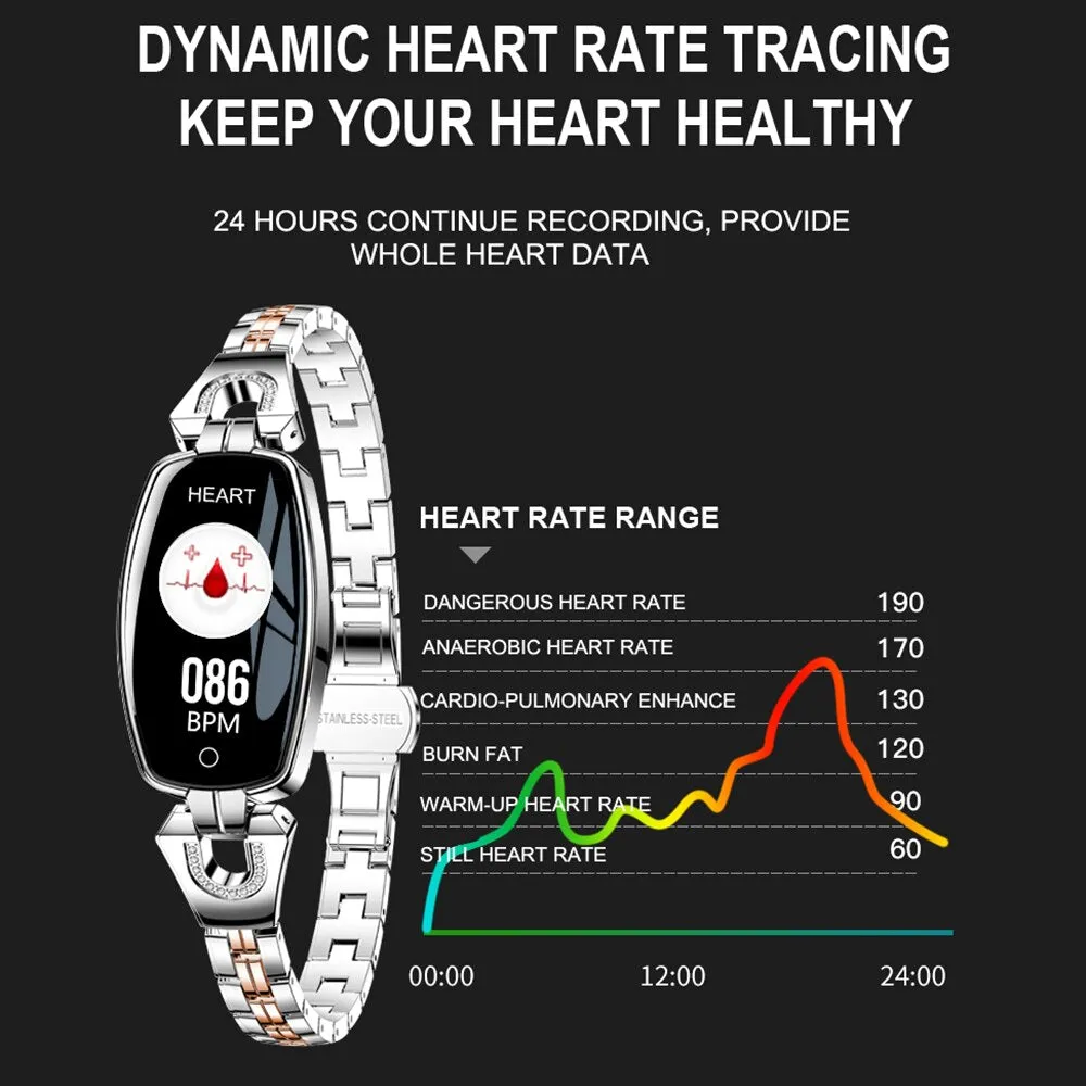 MNWT H8 Fashion Smart Wristwatches Women Digital Watches Ladies 2022 Waterproof Heart Rate Monitoring Bluetooth For Android IOS