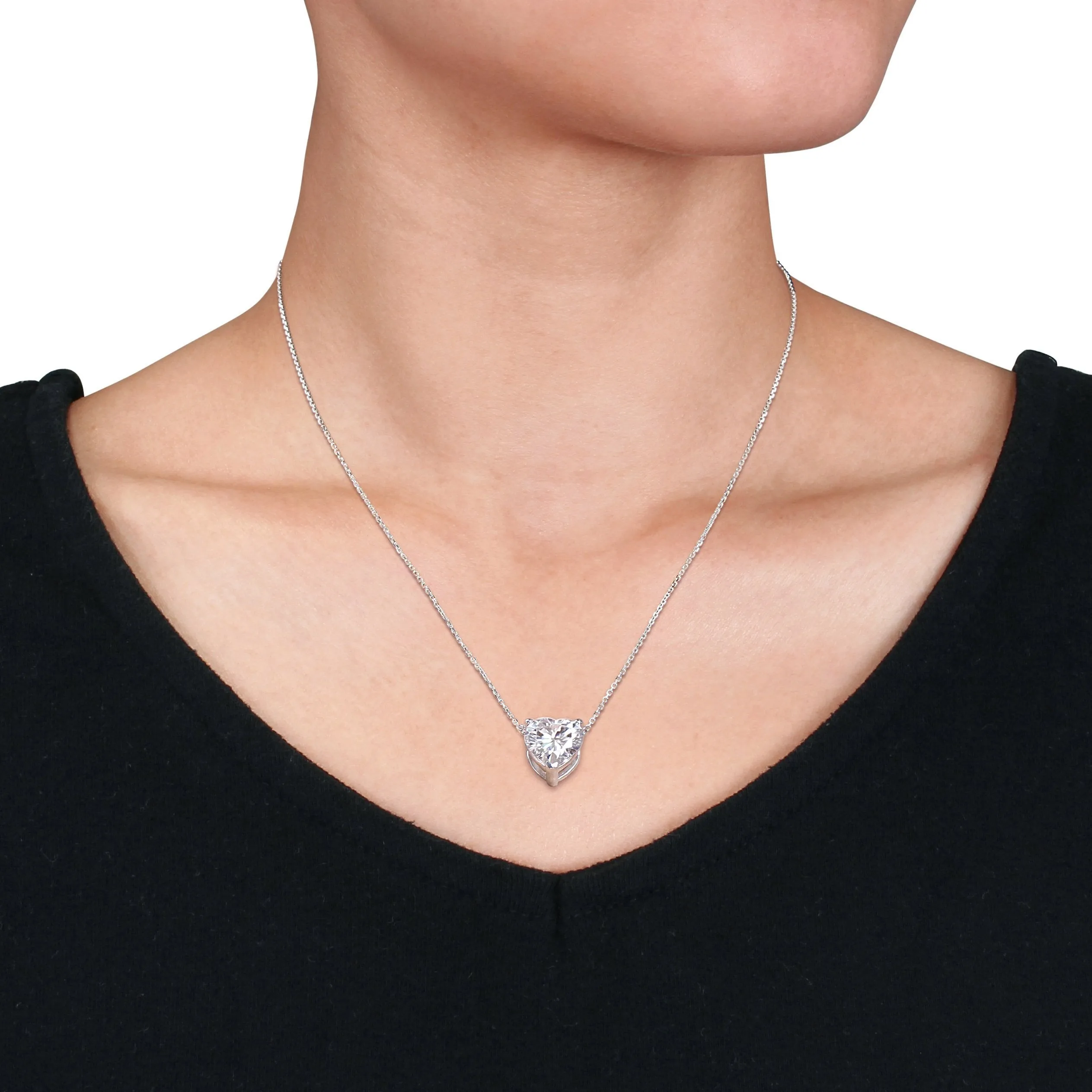 Moissanite Heart Pendant