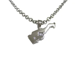 Monaco Map Shape Pendant Necklace
