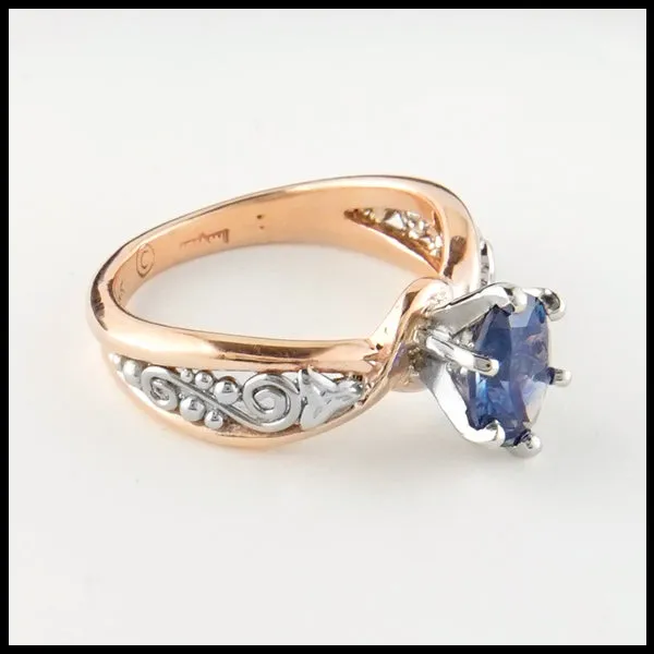 Montana Sapphire and Triquetra Ring Set