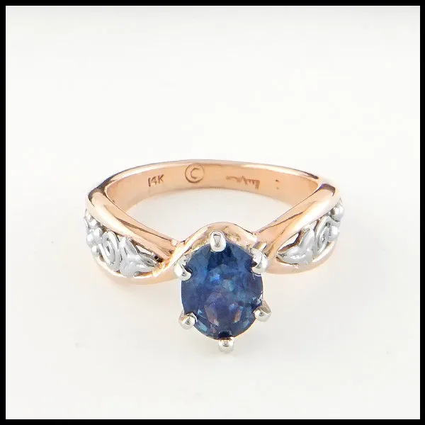 Montana Sapphire and Triquetra Ring Set