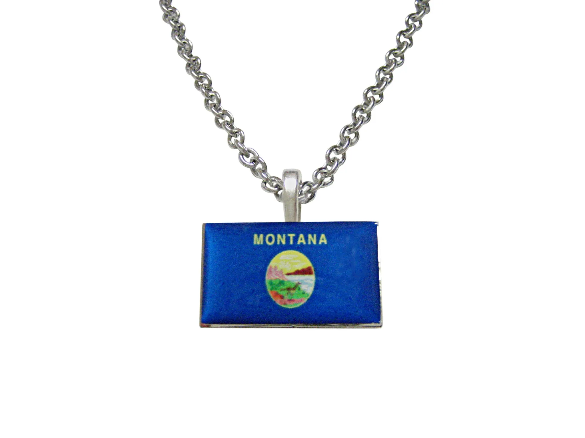 Montana State Flag Pendant Necklace