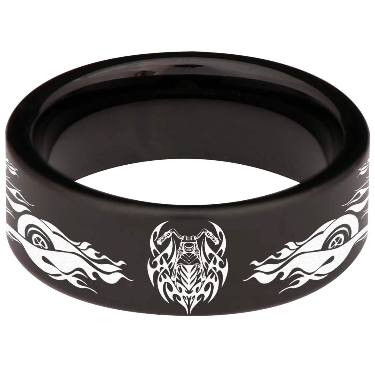 Motorcycle Tribal Biker Tungsten Carbide Ring
