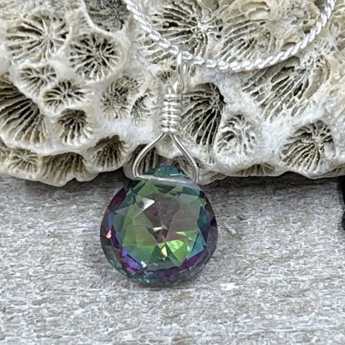 Mystic Topaz Petite Drop Necklace