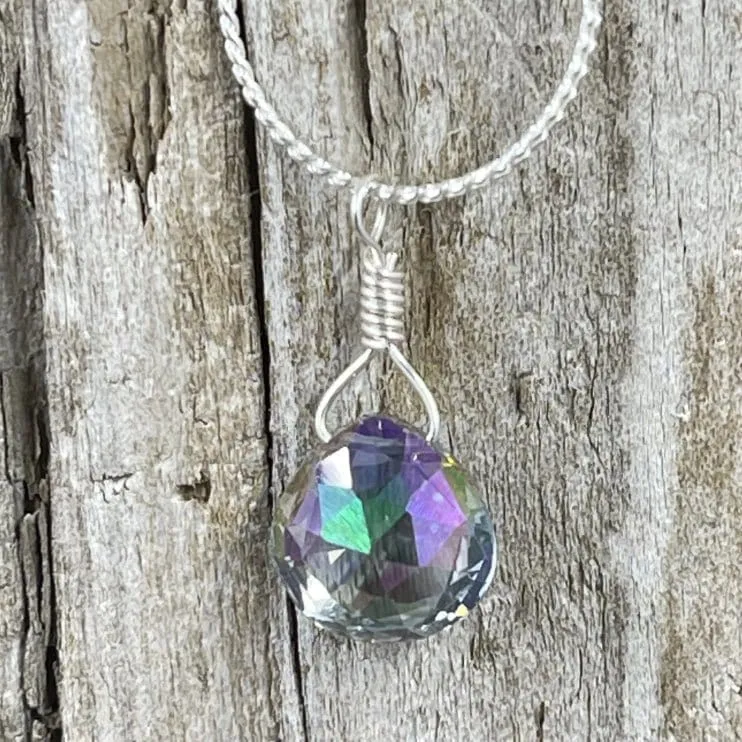 Mystic Topaz Petite Drop Necklace