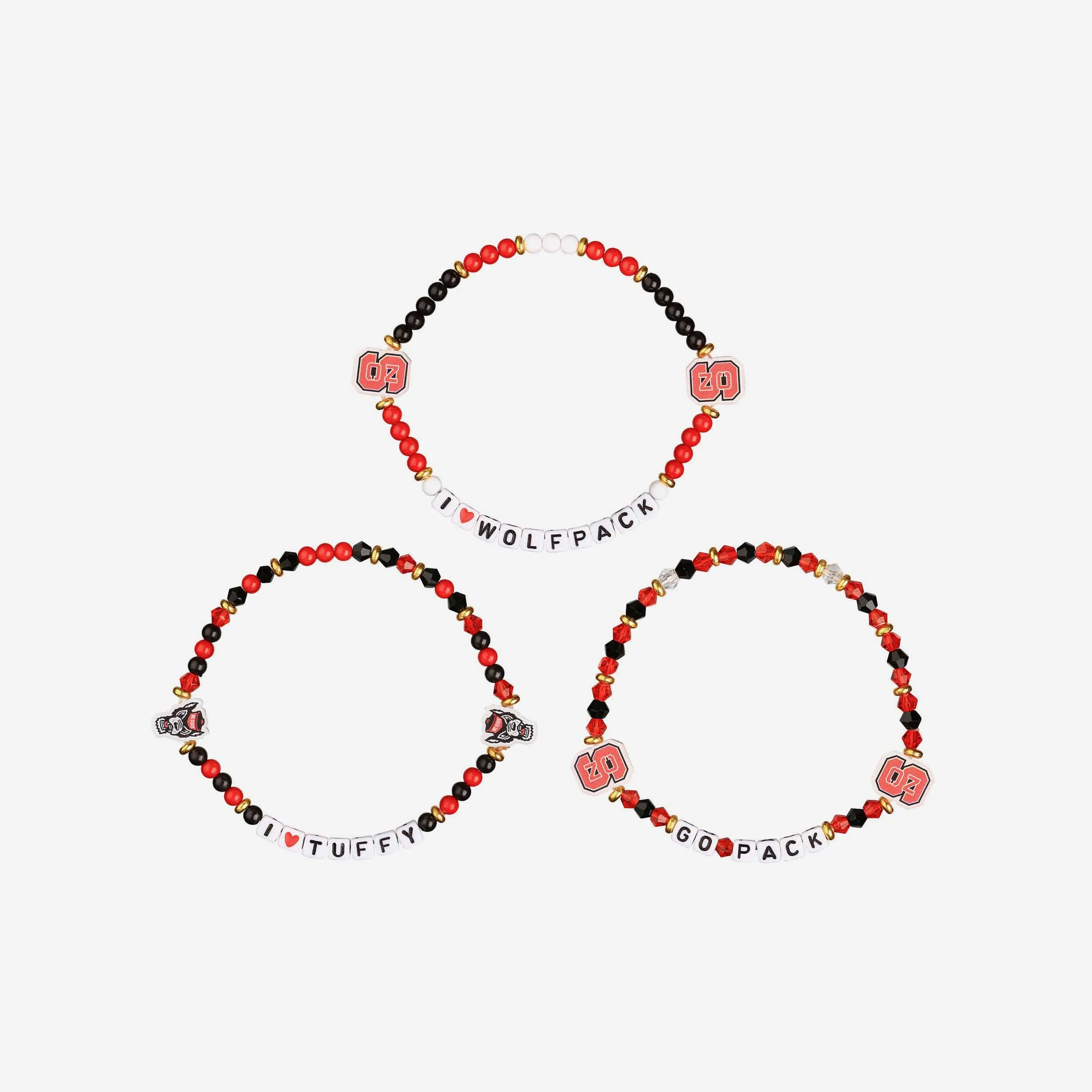 NC State Wolfpack 3 Pack Friendship Bracelet