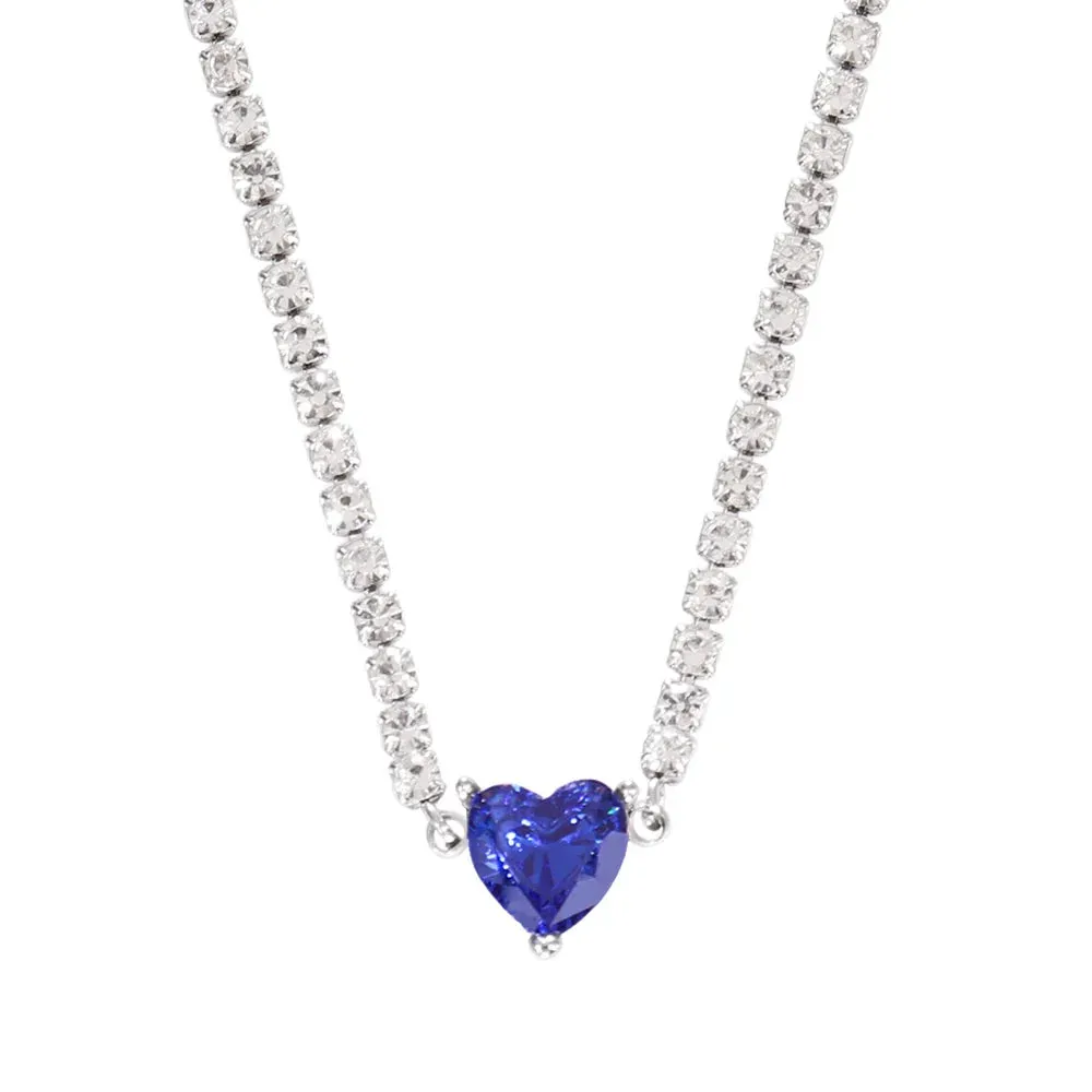 Necklace Tennis Chain Hip Hop Square Pendant Necklace Star Heart Zircon Choker Necklaces For Women Jewelry