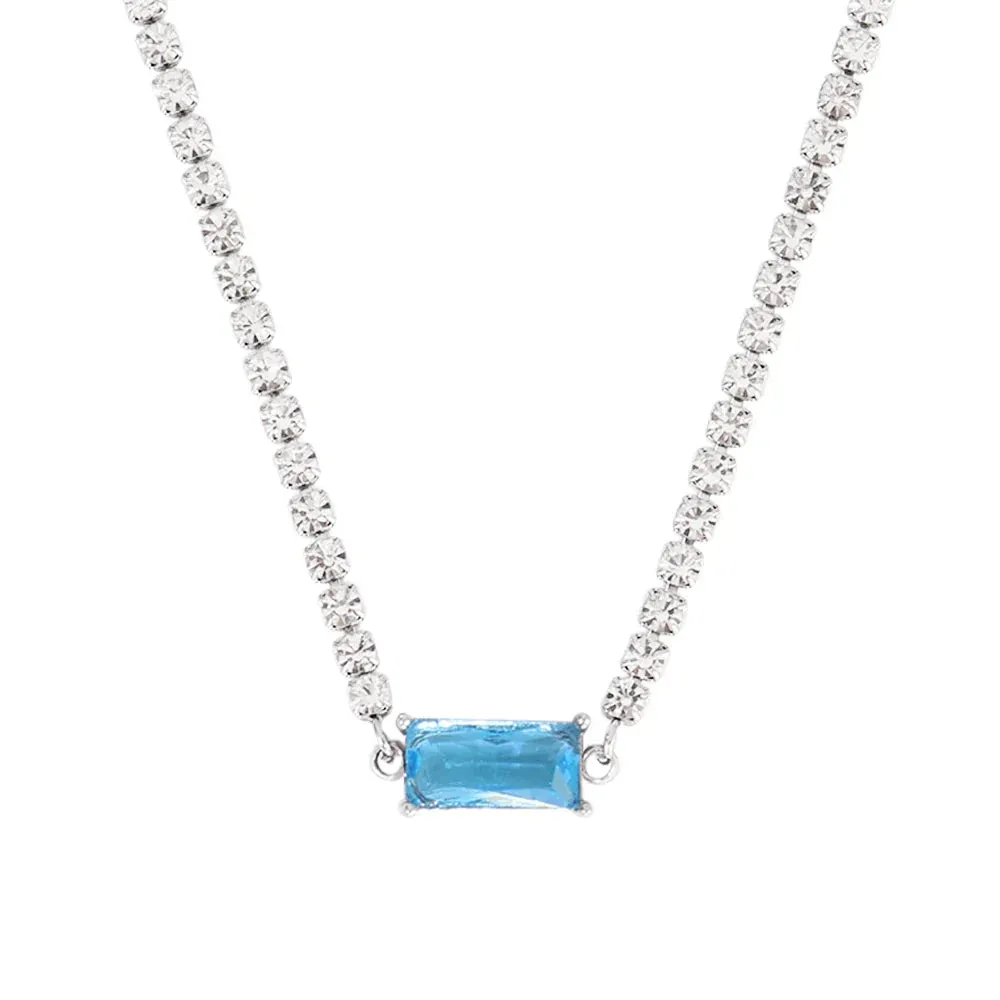 Necklace Tennis Chain Hip Hop Square Pendant Necklace Star Heart Zircon Choker Necklaces For Women Jewelry