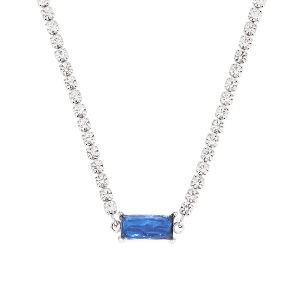 Necklace Tennis Chain Hip Hop Square Pendant Necklace Star Heart Zircon Choker Necklaces For Women Jewelry