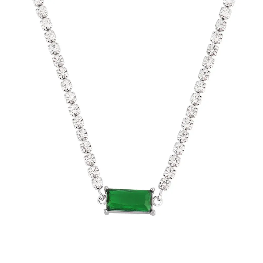 Necklace Tennis Chain Hip Hop Square Pendant Necklace Star Heart Zircon Choker Necklaces For Women Jewelry