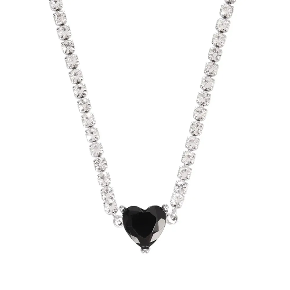 Necklace Tennis Chain Hip Hop Square Pendant Necklace Star Heart Zircon Choker Necklaces For Women Jewelry