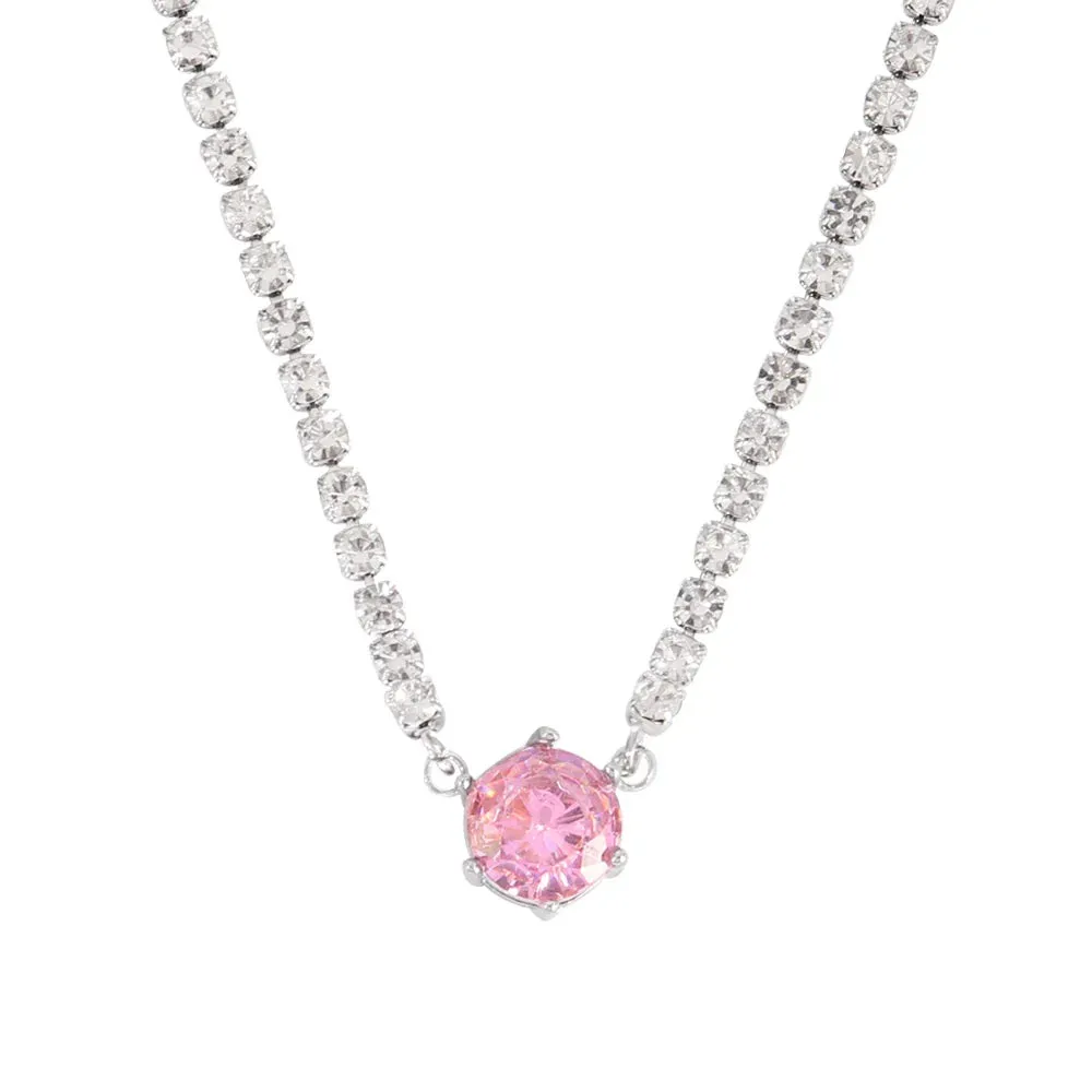 Necklace Tennis Chain Hip Hop Square Pendant Necklace Star Heart Zircon Choker Necklaces For Women Jewelry