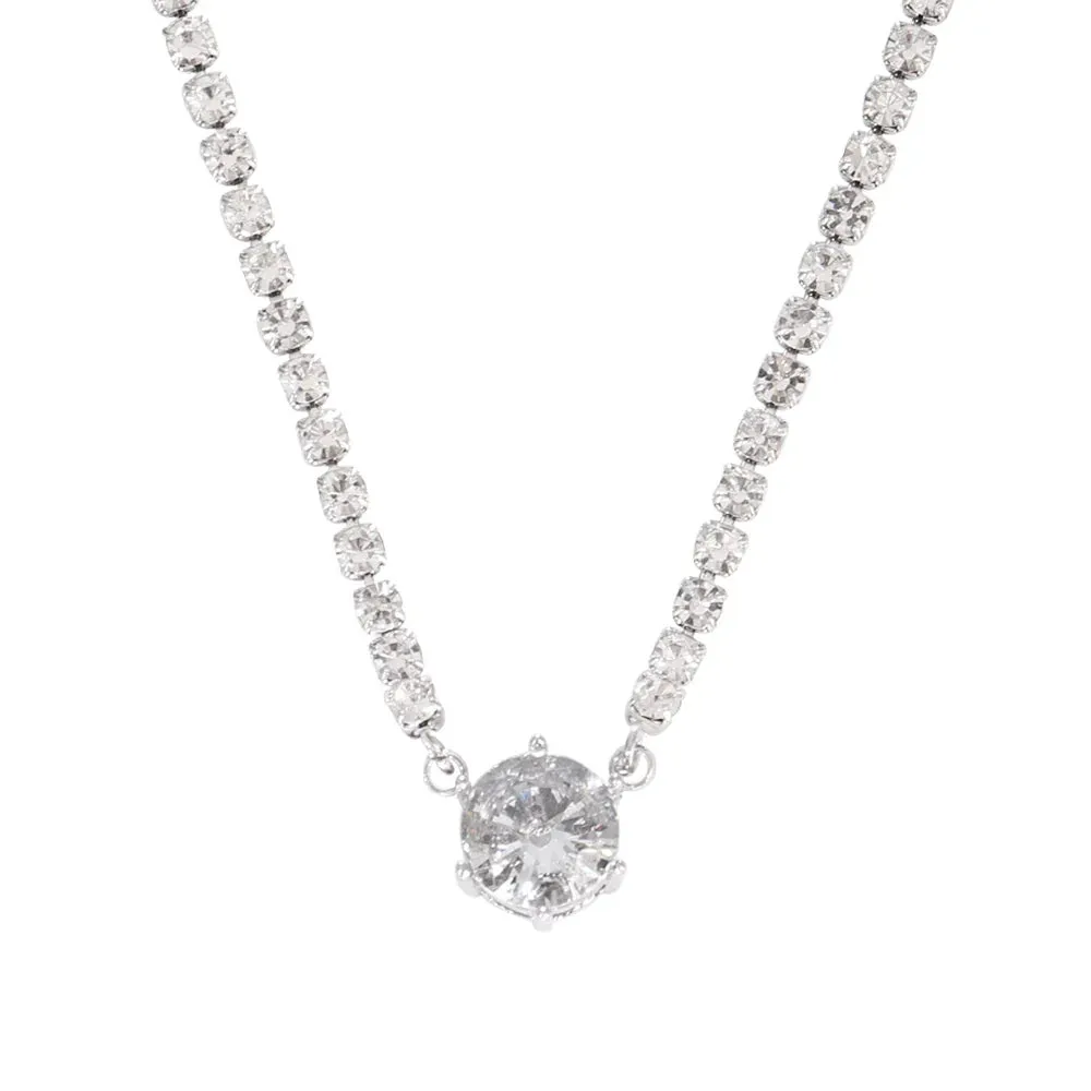 Necklace Tennis Chain Hip Hop Square Pendant Necklace Star Heart Zircon Choker Necklaces For Women Jewelry
