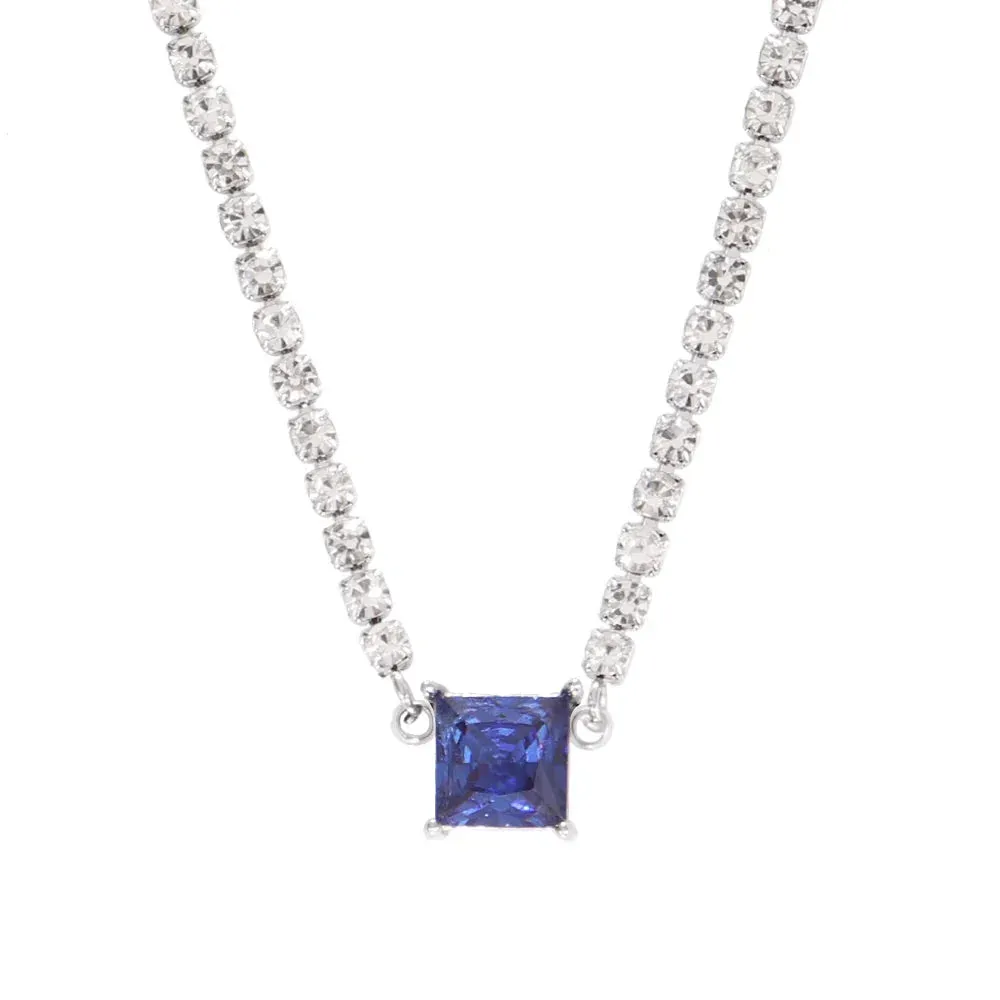 Necklace Tennis Chain Hip Hop Square Pendant Necklace Star Heart Zircon Choker Necklaces For Women Jewelry