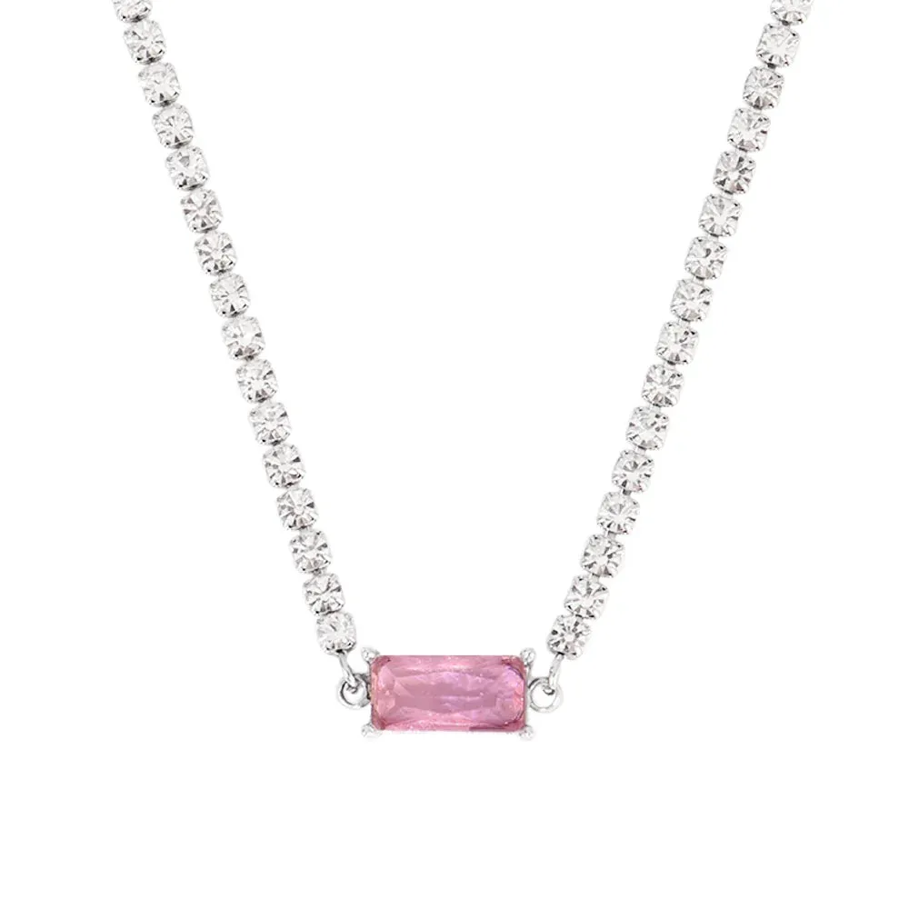 Necklace Tennis Chain Hip Hop Square Pendant Necklace Star Heart Zircon Choker Necklaces For Women Jewelry