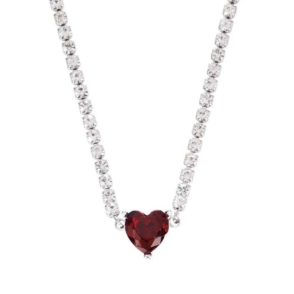 Necklace Tennis Chain Hip Hop Square Pendant Necklace Star Heart Zircon Choker Necklaces For Women Jewelry
