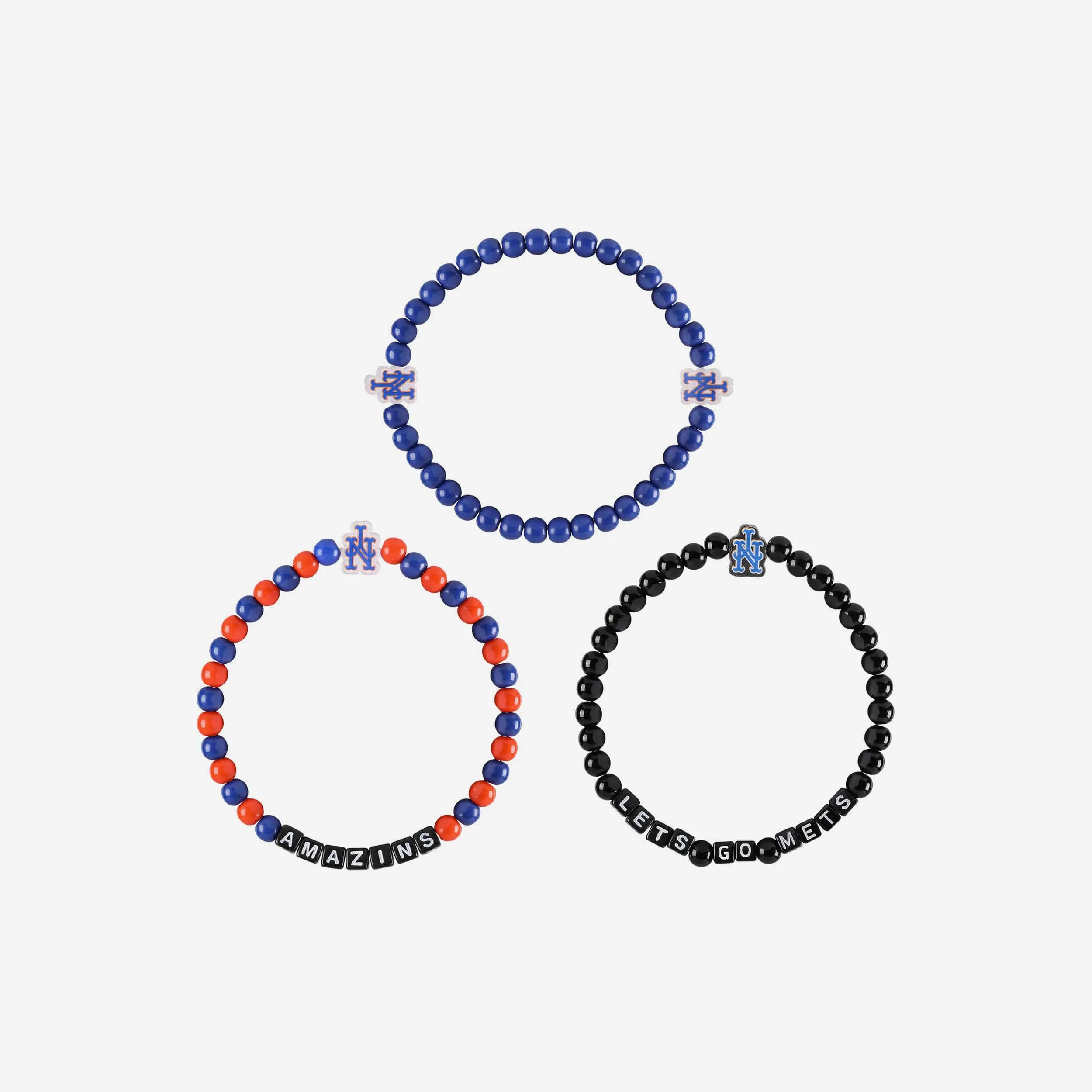 New York Mets 3 Pack Beaded Friendship Bracelet