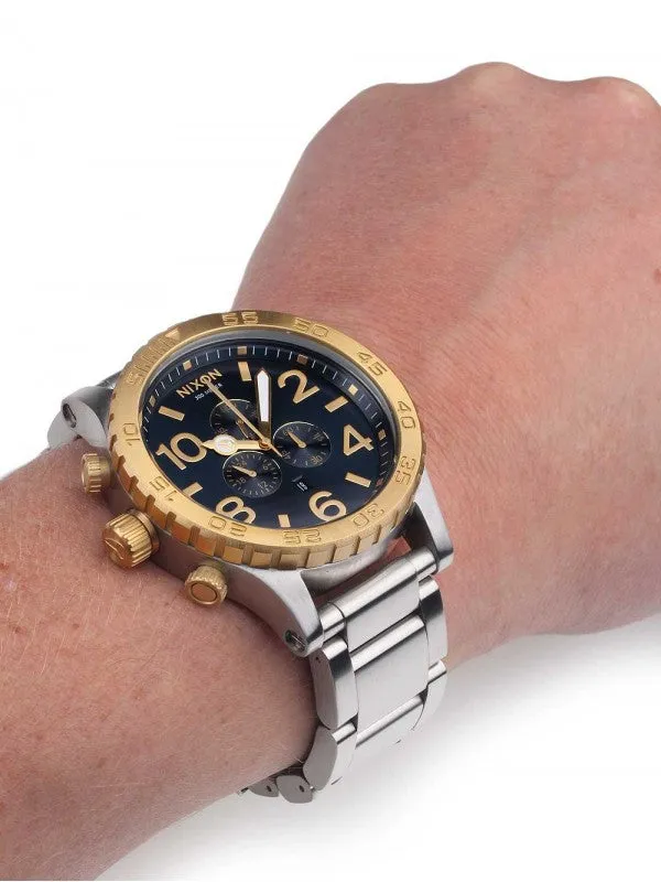 Nixon 51-30 Chrono Chronograph Silver & Gold Men's Watch A083-1922