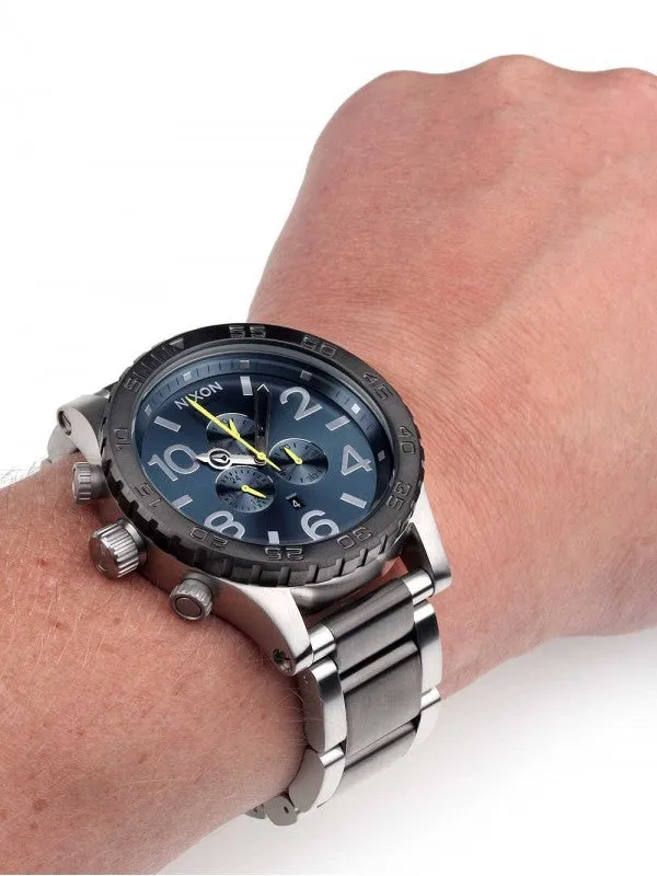 Nixon 51-30 Chronograph Silver & Black Men's Watch A083-2304
