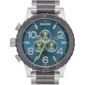 Nixon 51-30 Chronograph Silver & Black Men's Watch A083-2304