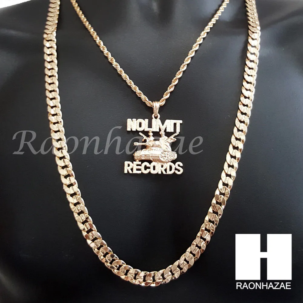 NO LIMIT RECORDS CHAIN DIAMOND CUT 30" CUBAN LINK CHAIN NECKLACE S072S