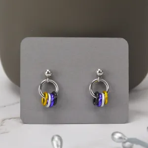 Nonbinary Pride - Tiny Flag Earring Studs
