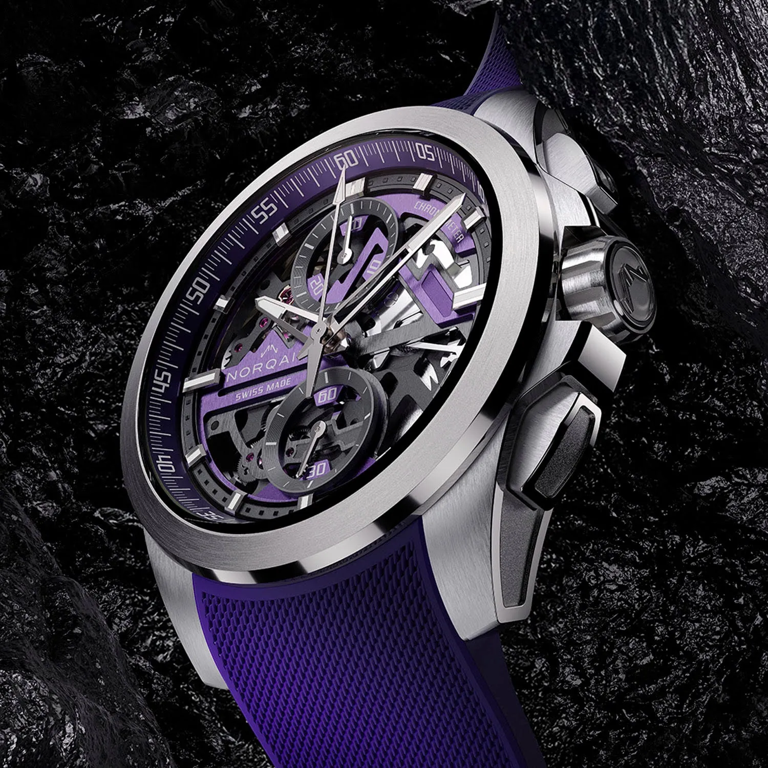 NORQAIN Independence Skeleton Chrono Automatic – NNT3200C/P320/322CHPR.20TN