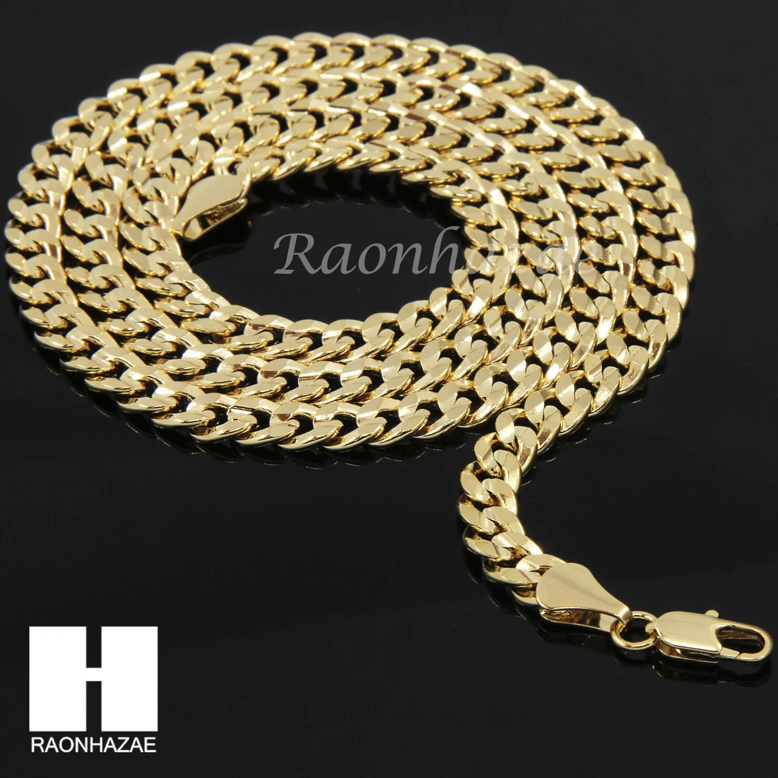NUGGET DOG TAG ROPE CHAIN DIAMOND CUT 30" CUBAN LINK CHAIN NECKLACE S59