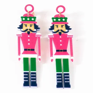 NUTCRACKER MARCH EARRINGS  PINK/GREEN