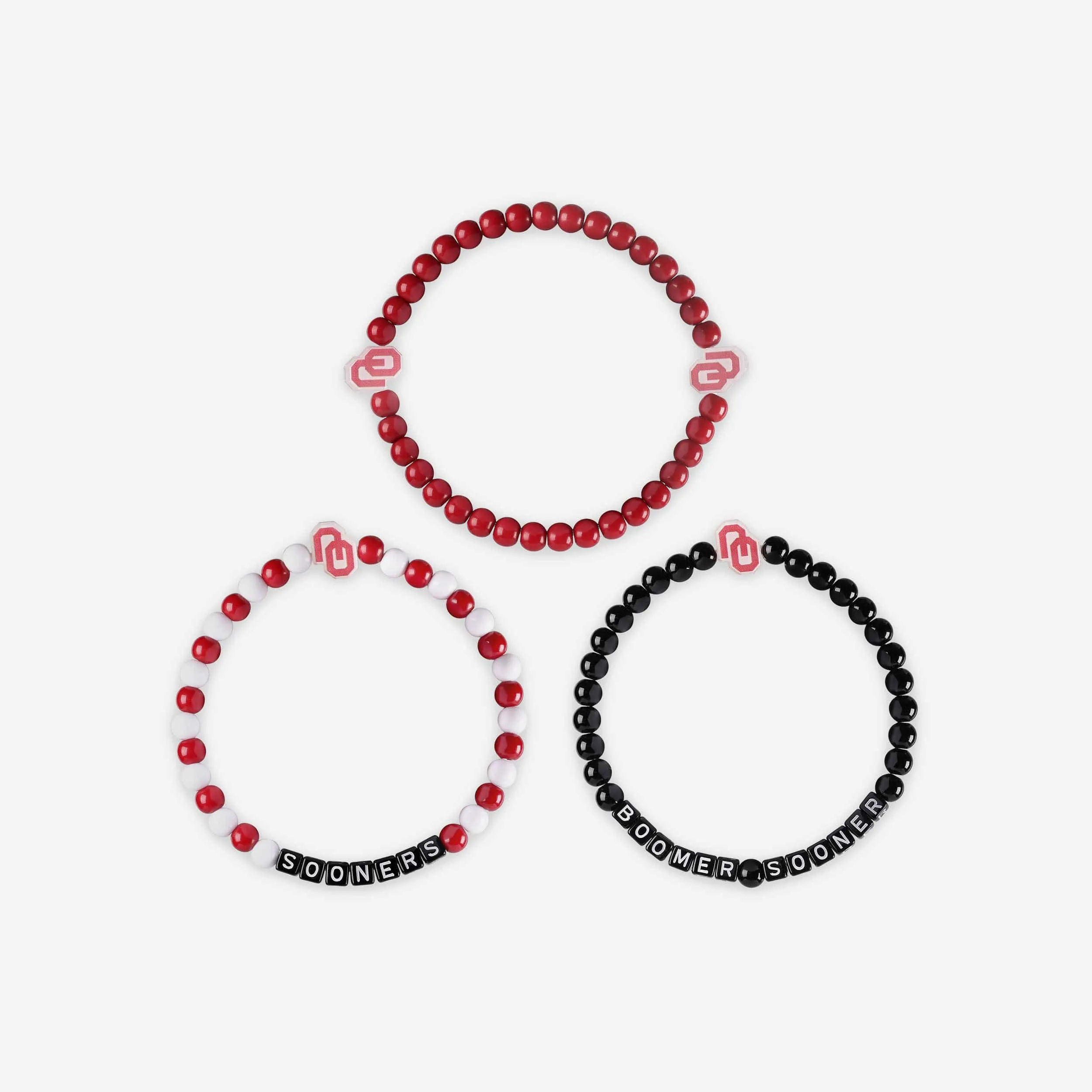 Oklahoma Sooners 3 Pack Beaded Friendship Bracelet