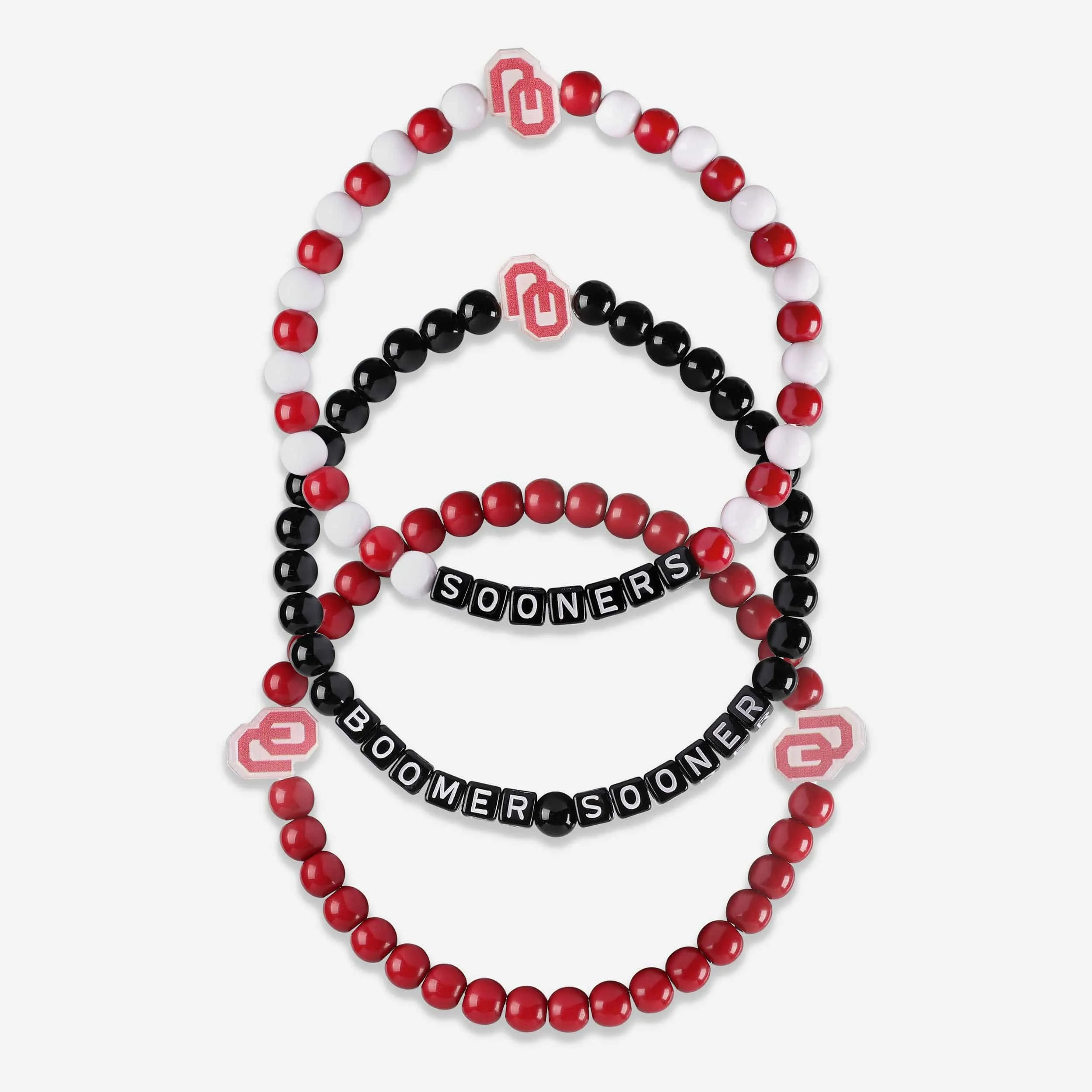 Oklahoma Sooners 3 Pack Beaded Friendship Bracelet