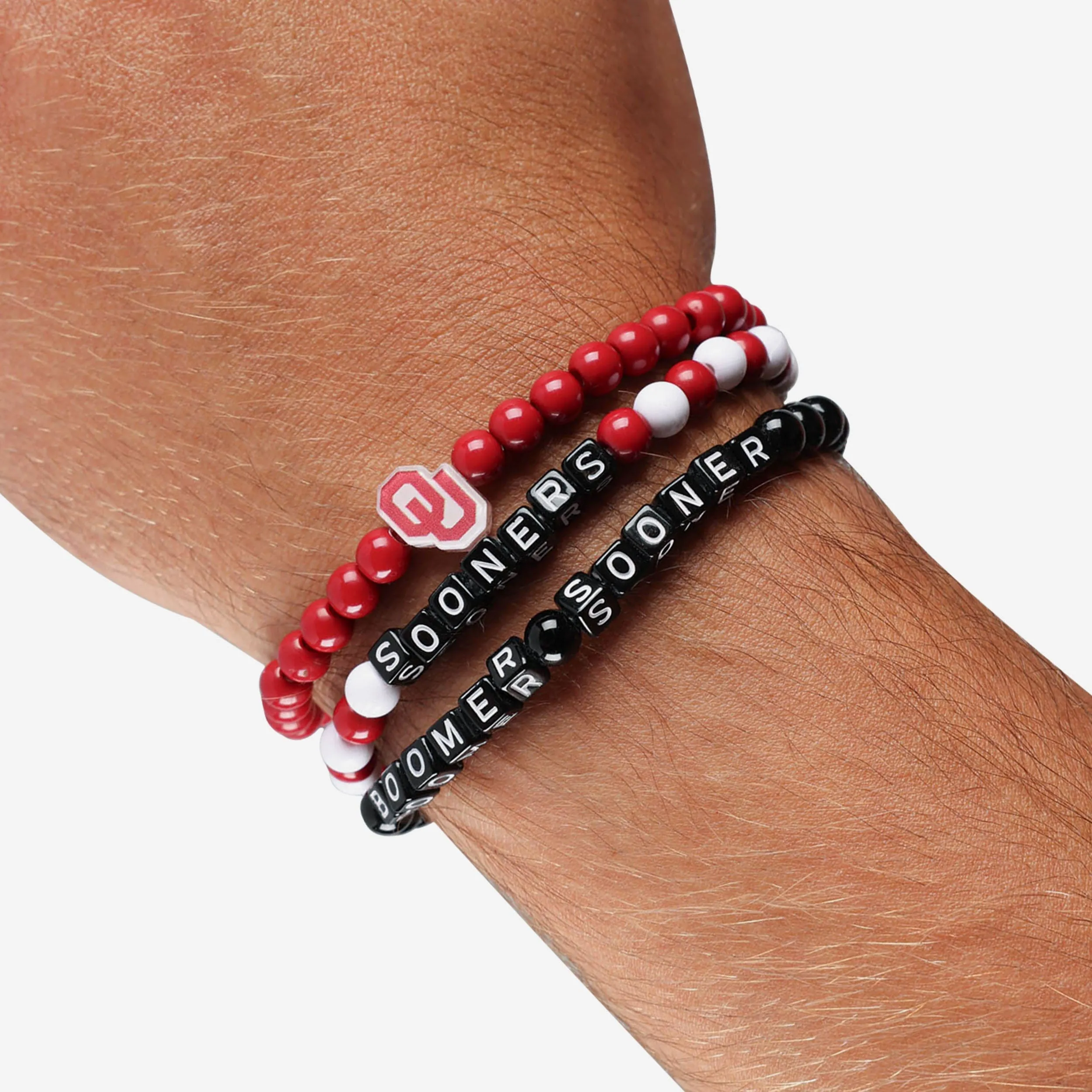 Oklahoma Sooners 3 Pack Beaded Friendship Bracelet