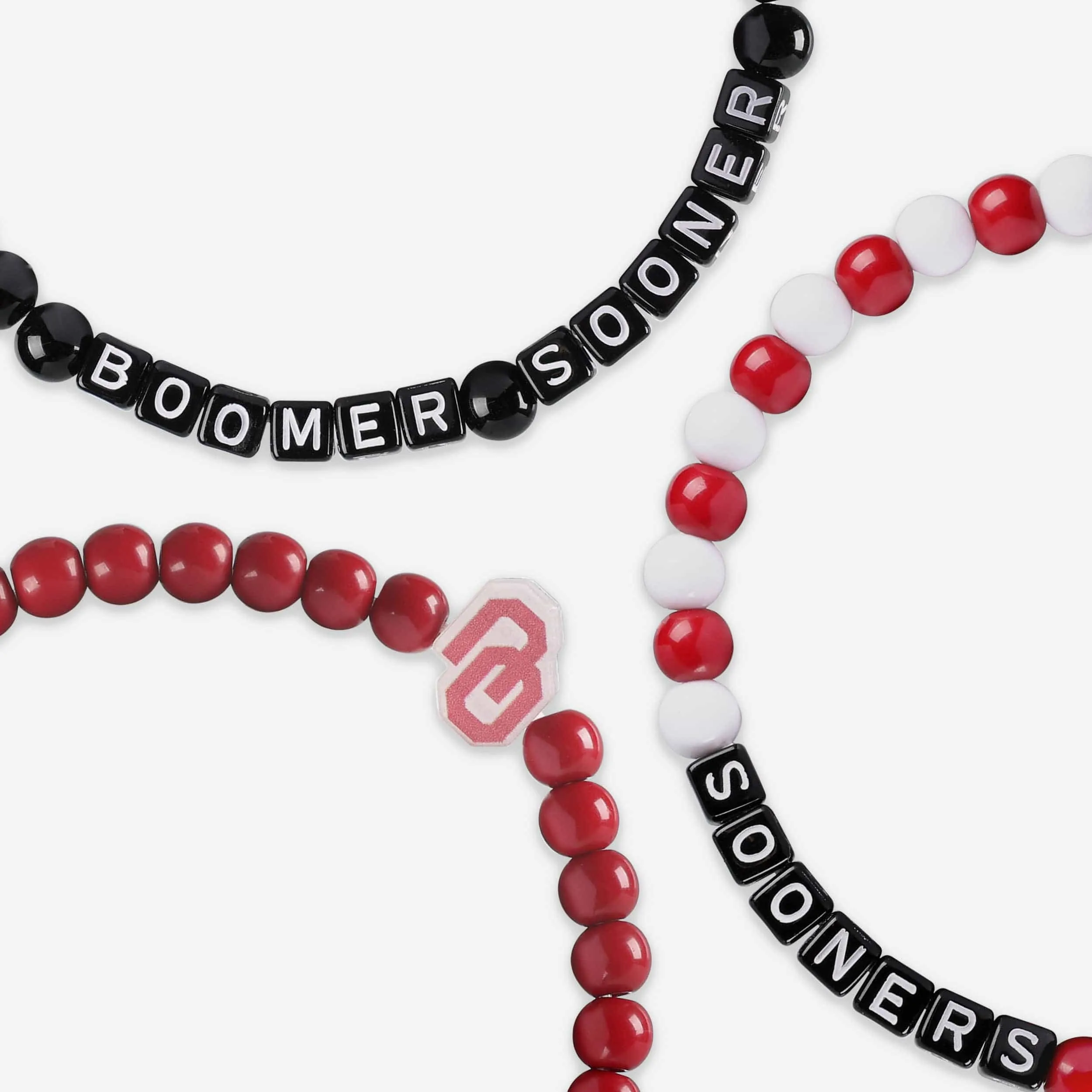 Oklahoma Sooners 3 Pack Beaded Friendship Bracelet