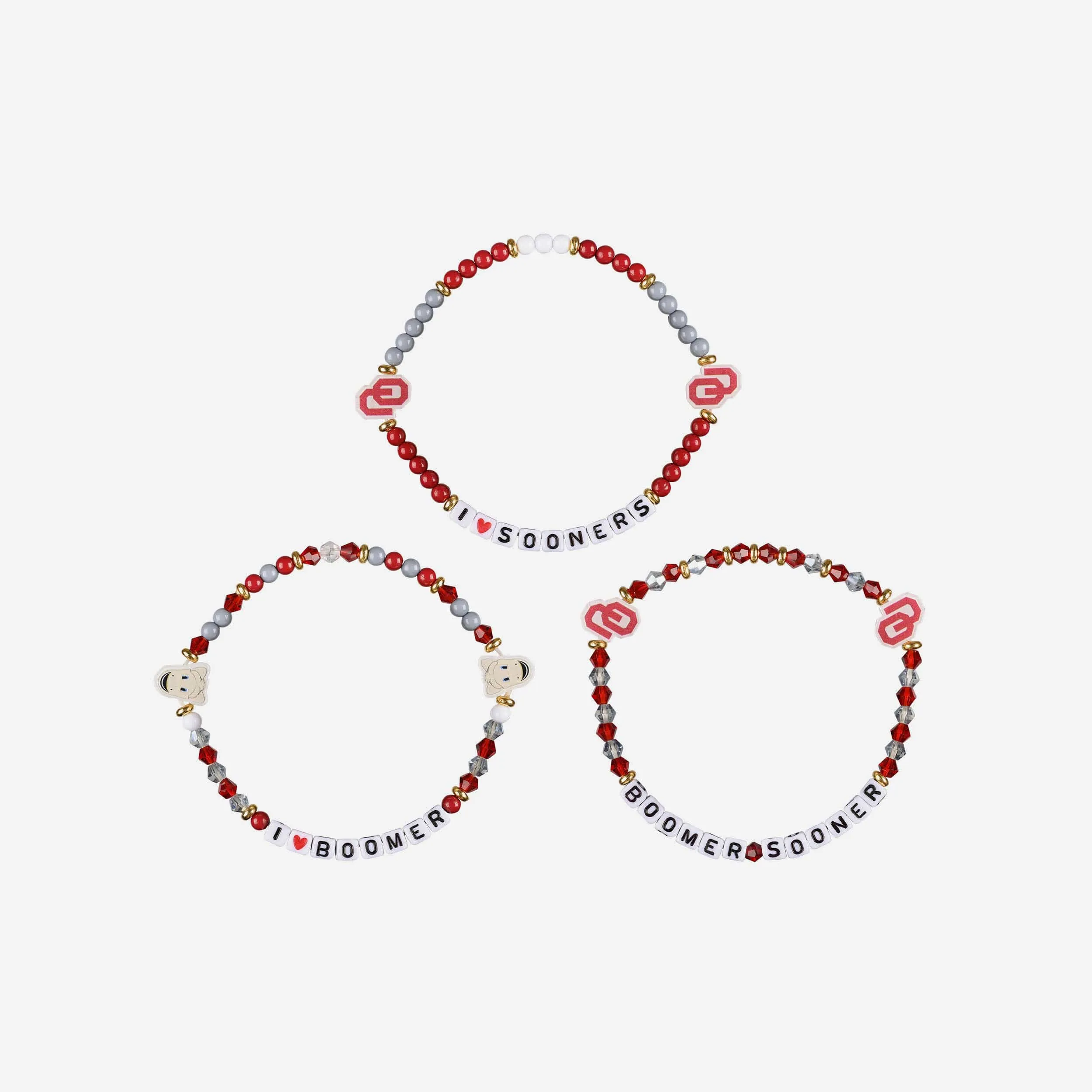 Oklahoma Sooners 3 Pack Friendship Bracelet